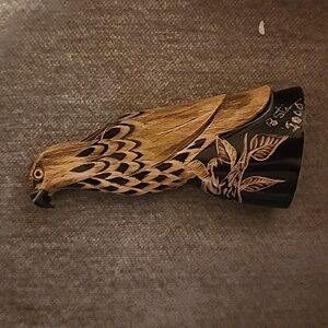 Signed Barry Stein Hand Carved Hawk  Sculpture